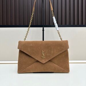 Yves Saint Laurent Brown Suede Shoulder Bag